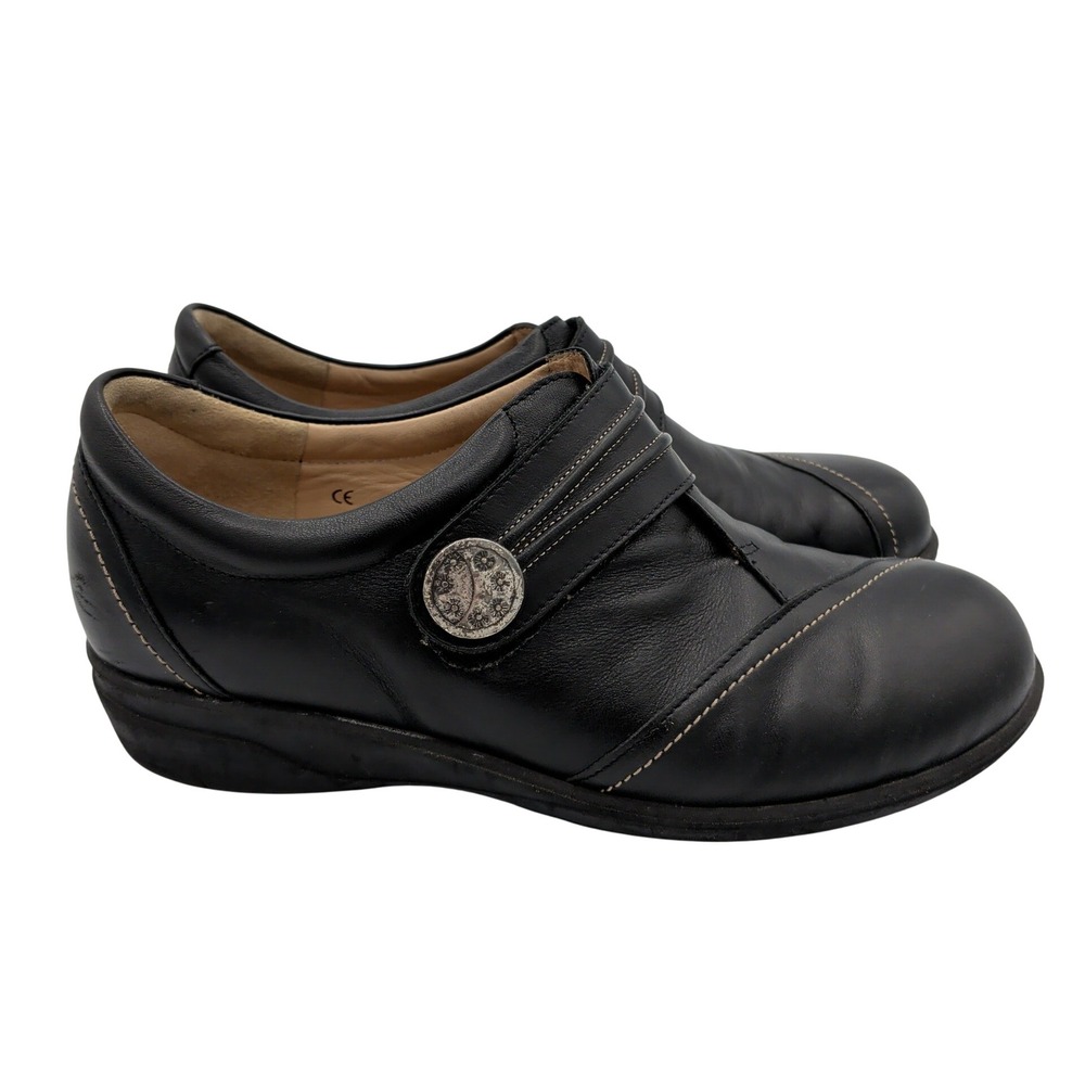 Finn Comfort Galway Black Leather Mary Jane Comfort Shoes Women Size 8.5 UK‎ 6